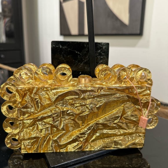 Cult Gaia Gold Textured Clutch - Picture 3 of 7